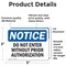 Signmission Do Not Enter Without Prior Authorization OSHA Notice Sign, Vinyl Decal, 5in W x 3.5in L, 2PK OS-2PACK-NS-D-35-L-11265 - alternate 2